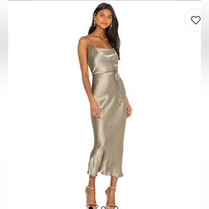 Shona Joy La Lune Bias Cowl Midi Dress - Sage